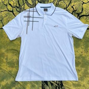 Greg Norman for Tasso Elba play dry golf polo white size large